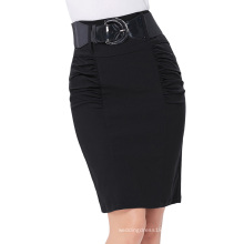 Kate Kasin Women's Shirred Detail High Stretchy Pencil Skirt with Wide Belt KK000271-1